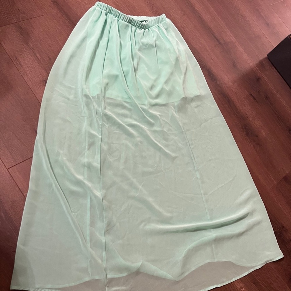Baby blue long skirt
